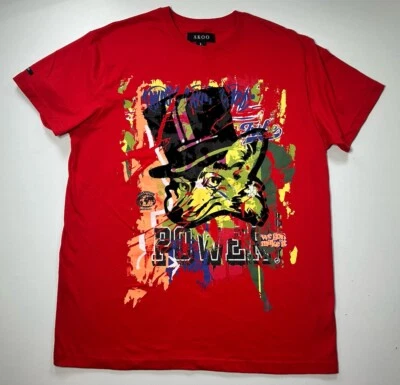 Camiseta roja AKOO Fox Paint Power para hombre talla grande vintage Foto 1 de 4