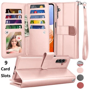 For Samsung Galaxy A03S A15 A16 5G A35 A54 A71 5G Flip Leather Wallet Case Cover - Picture 1 of 41