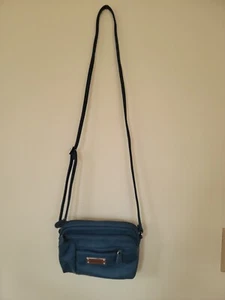 MultiSac Crossbody Blue Leather Purse Handbag  - Picture 1 of 6