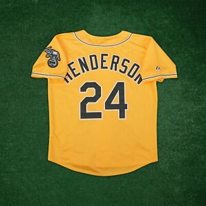 Rickey Henderson Oakland Athletics Men's Alternate Gold Jersey w/ Team Patch