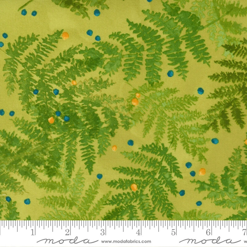 Carolina Lilies Ferns Leaves Grass Green by Robin Pickens for Moda 1/2 Yard - Image 1 of 1