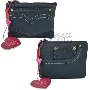 Mala Leather Pinky Denim Jeans Style Coin Purse Wallet Key Chain Pocket Designs - Picture 1 of 12