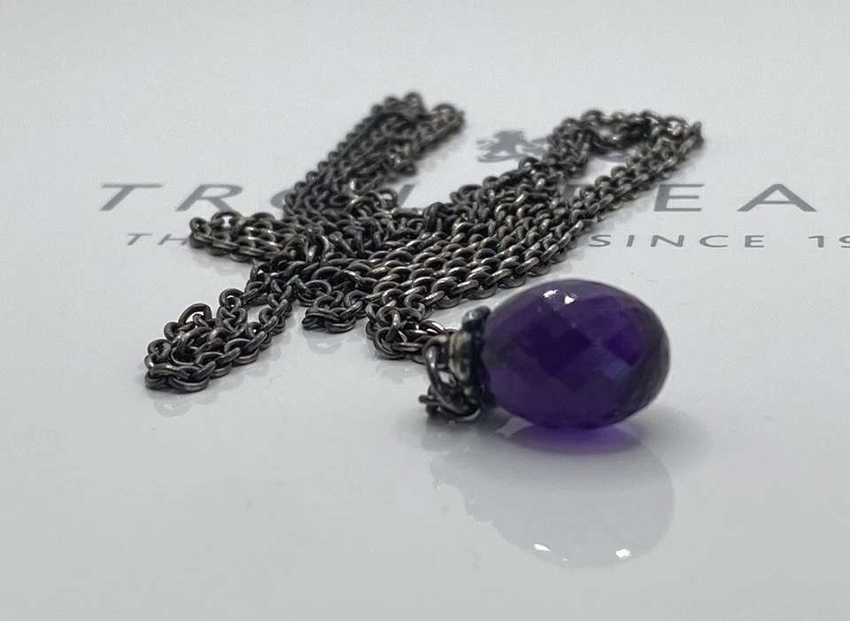 Collar de fantasía Trollbeads con amatista 80 cm Foto 1 de 4
