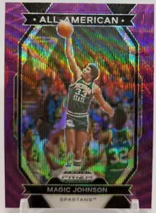2024 Prizm Draft Picks MAGIC JOHNSON Michigan State ALL-AMERICAN #28 Purple Wave - Picture 1 of 3