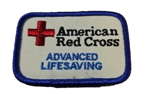 Red Cross Advanced Lifesaving patch 3"X 2" rectangle embroidered Sew On Patch - Picture 1 of 6