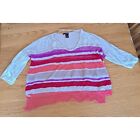 Womens xl DKNY sweater cropped semisheer striped