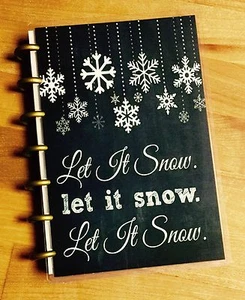 Juego de 4 fundas de vacaciones Let it Snow Chalkboard Snow Flake con MINI Happy Planner - Imagen 1 de 6