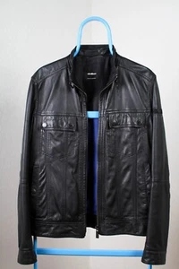 Strellson Leather Jacket Calfskin Black Men's Size M - Picture 1 of 18