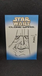 STAR WARS CLONE WARS SKETCH CARD OF EMPEROR PALPATINE BY MHAN 1:286 - Picture 1 of 2