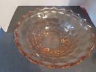 Pink Depression Glass 3 Footed Candy Dish Vintage Cubist Art Deco 10"