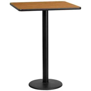 30 in. Square Black Laminate Table Top with 18 in. Round Bar Base - Picture 1 of 5