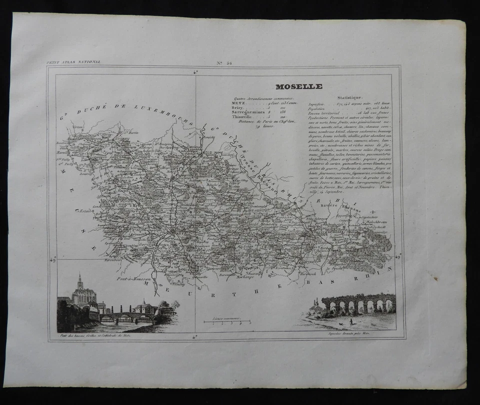D23 / Carte ancienne, Gravure XIXè Monin 1835 / France, Département Moselle - Photo 1/1