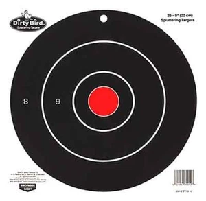 Objetivos salpicaderos Birchwood Casey Dirty Bird 8 pulgadas Bullseye, paquete de 20: BC-35825 - Imagen 1 de 2