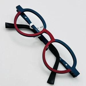 Theo Eyeglasses Ladies Oval Blue Red Pure Alu Mod. Collins Belgium NEU - Picture 1 of 9