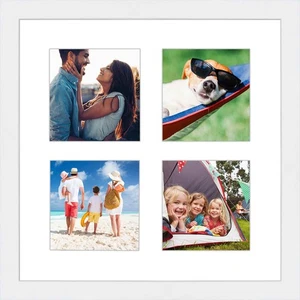 10x10 Frame With a Collage Mat With (4) 4x4 Photo Openings - Picture 1 of 7
