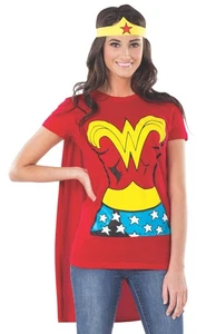 Rubie's Official Ladies Wonder Woman T-Shirt Set, Adult Costume - Medium - Picture 1 of 5