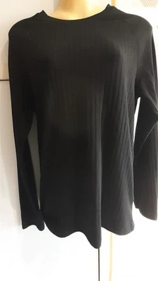 Brave Soul Black Ribbed Top Long Sleeves Size M - Image 1 of 3