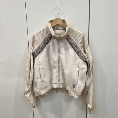 Free People Movement Amelia Zip Up Fleece.  Cream/Grey.  XS.   New with tags. - Image 1 of 4