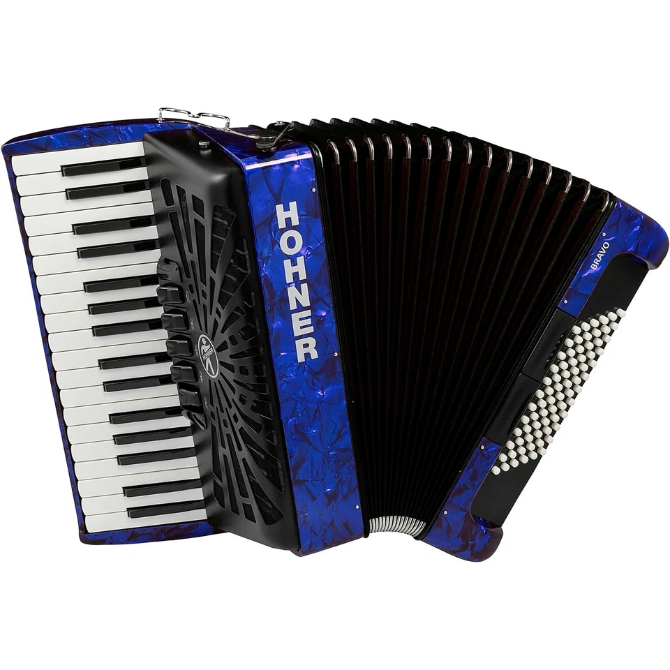 Acordeón cromático con teclas de piano Hohner BR72 Bravo III 72 - azul Foto 1 de 1