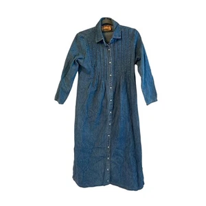 Studio Ease Denim Shirt Dress - Size 4 Petite 4P - Picture 1 of 8