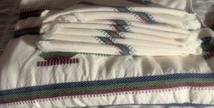 Handwoven Coastal 72x54 Tablecloth And 8 Piece Napkin Set Horizontal Stripes - Picture 1 of 13