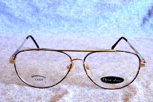optic zone eyeglass frames 5501 aviators gold demi amber 58-16-150 - Picture 1 of 4