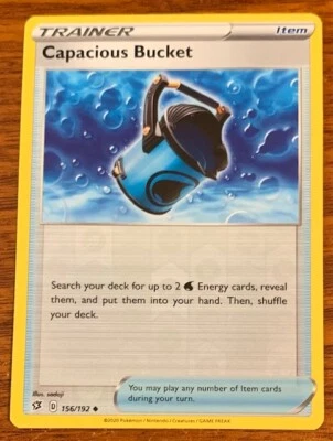 2020 Pokemon Sword & Shield Rebel Clash Reverse Foil Capacious Bucket #156/192 - Image 1 of 2