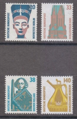 Germany 1989 MNH Mi 1398A-1401A Historic Sites set ** - Image 1 of 2