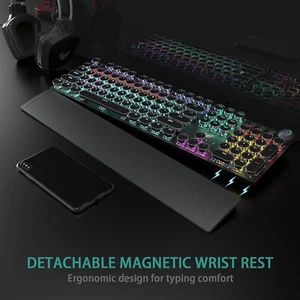 AULA F2088 Typewriter Style Mechanical Gaming Keyboard Blue Switches,Rainbow ... - Picture 1 of 8