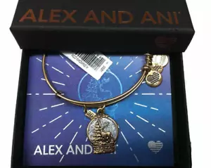 Alex and Ani Schneekugel Armreif Armband Rafaelian Gold Neu mit Etikett Box Karte - Bild 1 von 4