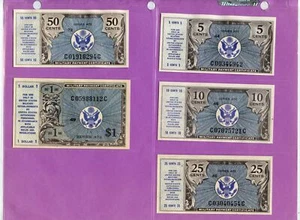 KOPIE! Melitary Payment Certificate Series 472 Never Circulated Set - Bild 1 von 4