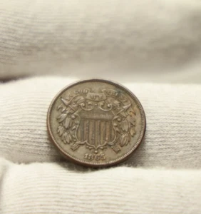 1865 US 2 Cent Piece VF/XF (Slight Pitting) - Picture 1 of 2