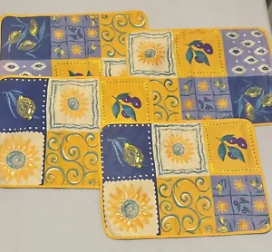 Clos D’ Aguzon Placemats Set Of 4 France French Country 100% Cotton - Picture 1 of 5