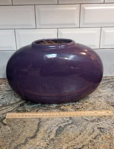 Purple Haeger Vase Deep Purple💜 Mid Century Modern Stilted Pottery - Picture 1 of 3