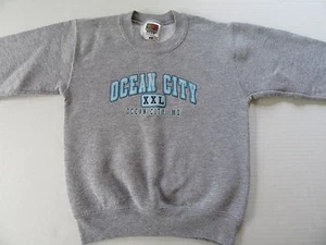 Kids Ocean City Maryland Grey Sweatshirt 6/8 Boys Girls Pullover Knit Top - Picture 1 of 10