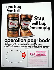 Vintage Stag Beer Operation Pay Back Sign Belleville Carling Brewing Old Stock - Picture 1 of 1