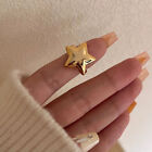 Minimalist Temperament Gold Color Star Pentagram Butterfly Opening Couple Ring