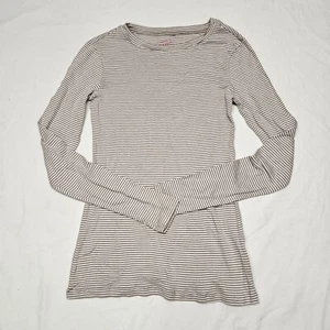 Old Navy Women's Striped Ivory Long Sleeve T-Shirt Size Small - Picture 1 of 10