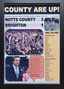 Notts County 3 Brighton 1 - 1991 Second Division play-off final - souvenir print - Picture 1 of 5
