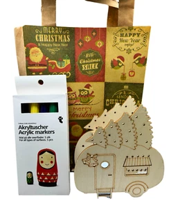 Xmas caravan light dec with 5 Acrylic marker. Crafter of all age .Xmas fun. - Picture 1 of 7