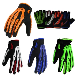 Men's Cycling Motorcycle Bike Racing Gloves Halloween Skeleton Skull Bone Gloves - Picture 1 of 31