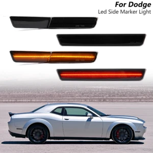 Smoked LED Side Marker Light Turn Signal Lamp For Dodge Challenger SRT 2015-2021 - Picture 1 of 8