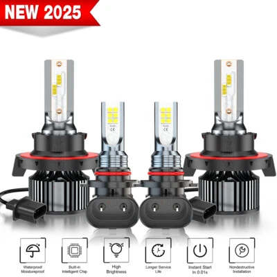 Kit combinado de faros LED altos/bajos + bombillas antiniebla 4X 6000K para Dodge Nitro 2007-2009 Foto 1 de 4