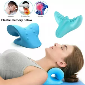 Neck Traction Pillow Cloud Shape Neck Stretcher Cervical Pain Relief - Picture 1 of 14