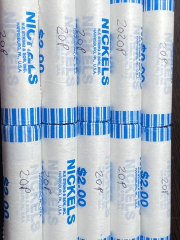 ORIGINAL BANK ROLL OF BU 2020-P JEFFERSON NICKELS!!! Cover