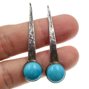 Silpada Sterling Silver Turquoise Threader Earrings 2.25 inches Tall - Picture 1 of 2
