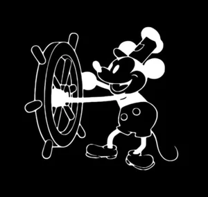Steamboat Willie Mickey Mouse Decal Sticker In White - Picture 1 of 1