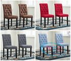 2 x Linded Fabric Dining Chairs, Solid Wooden Legs home & restaurants 