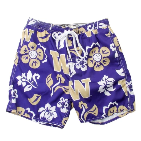 Men's University of Washington Swim Trunks Floral Swim Shorts Cover
