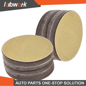 Labwork 100 Pack 5" 240 Grit NO-Hole Disc Hook Loop Pads Sanding Discs Flocking - Picture 1 of 6